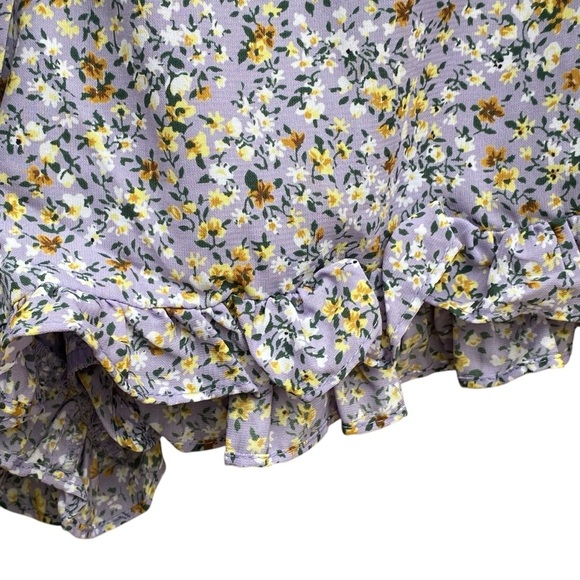 Lulus Sweetie Season Purple Floral Print Ruffled Hem Shorts Womens Size XL NWT - Picture 6 of 11